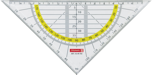 Brunnen 1049754 Geometrie-Dreieck / Geodreieck für Schule und Büro 16 cm, glasklar