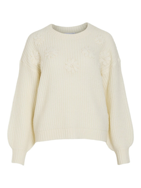 VIKIANA O-NECK L/S DETAIL KNIT TOP