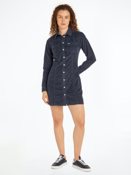 TJW SLIM LS WASHED CORD DRESS