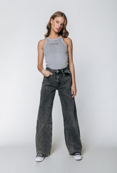 Gaias High Rise Wide Leg Denim Pants