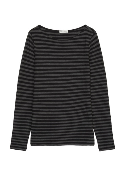 T-shirt, long sleeve, boat neck, striped