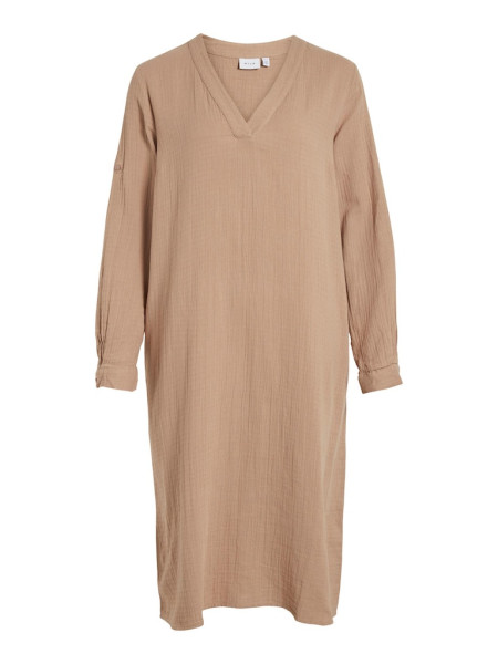 VILANIA NEW V-NECK L/S MIDI SHIRT DRESS