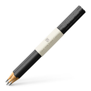 Graf von Faber-Castell 118622 3 holzgefasste Bleistifte Guilloche, Schwarz