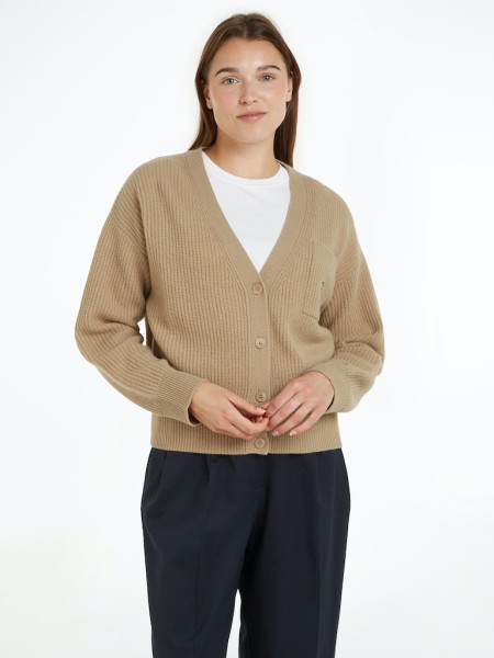 TH SCRIPT SOFT WOOL V-NK CARDI