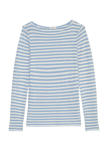 T-shirt, long sleeve, boat neck, striped