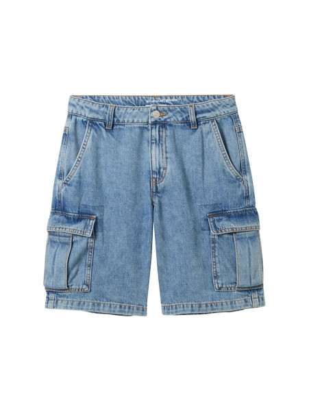 Cargo-Jeansshorts mit recycelter Baumwolle