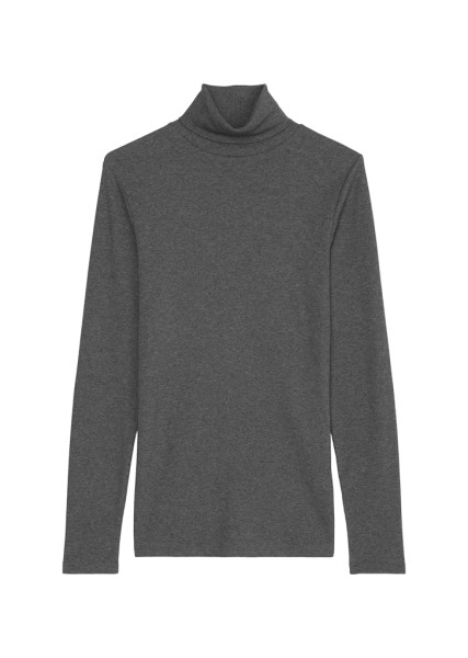 Rollkragen-Longsleeve slim