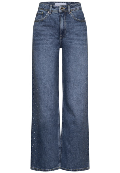 Glitzernde Wide Leg Jeans