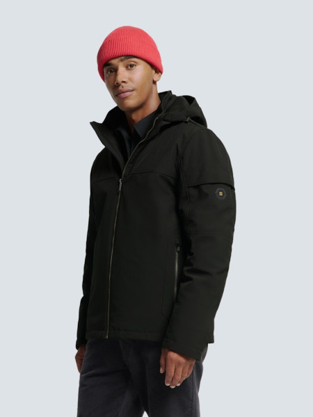 Jacket Short Fit Hooded Softshell Stretch