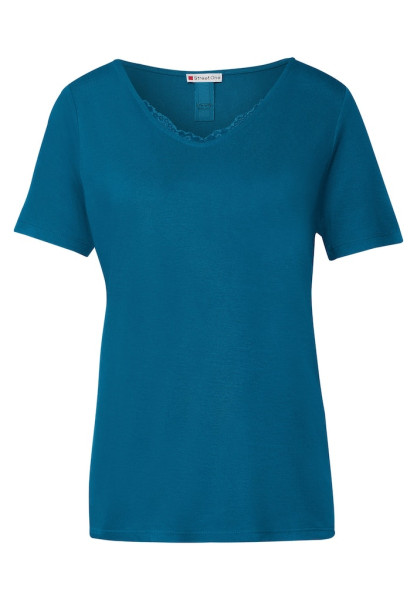 V-Neck Shirt mit Spitze