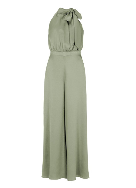 Jumpsuit mit Schluppe aus gehämmertem Satin