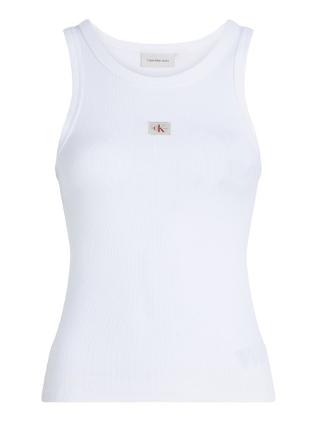 WOVEN LABEL RIB TANK TOP