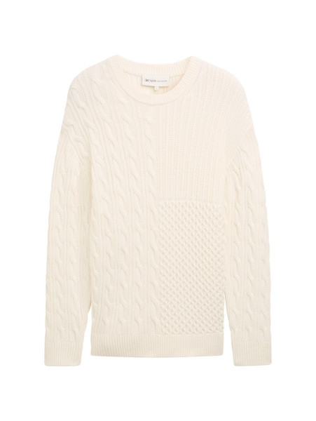 Relaxed Pullover mit Zopfmuster