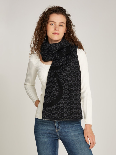 FRINGES TWO-TONE MONO MW SCARF