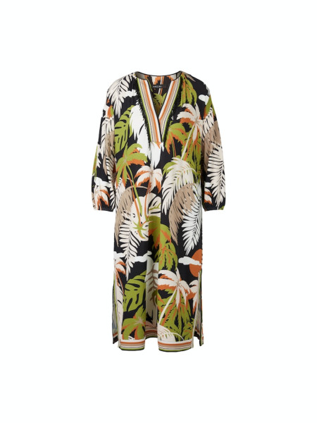 Weites Kleid mit floralem Tropical-Motiv