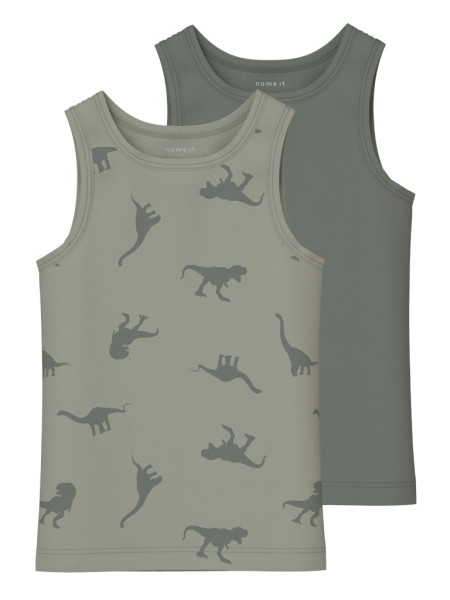 NMMTANK TOP 2P AGAVE GREEN DINO NOOS