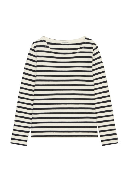 T-shirt, long sleeve, boat neck, striped