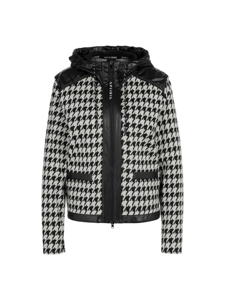 Chickcheck-Jacke mit Kapuze