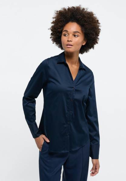 ETERNA Satin Shirt Satingewebe Langarm