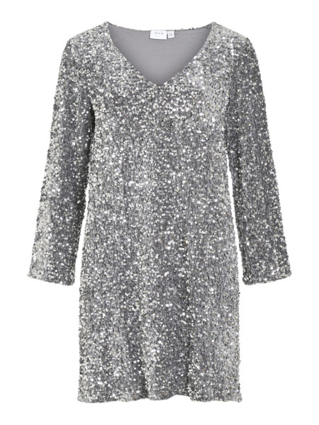 VIFAITH V-NECK L/S SEQUIN DRESS/VOL